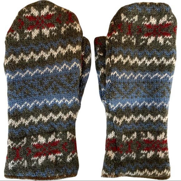 Accessories - Fair Isle Vintage Wool Sweater Mittens
